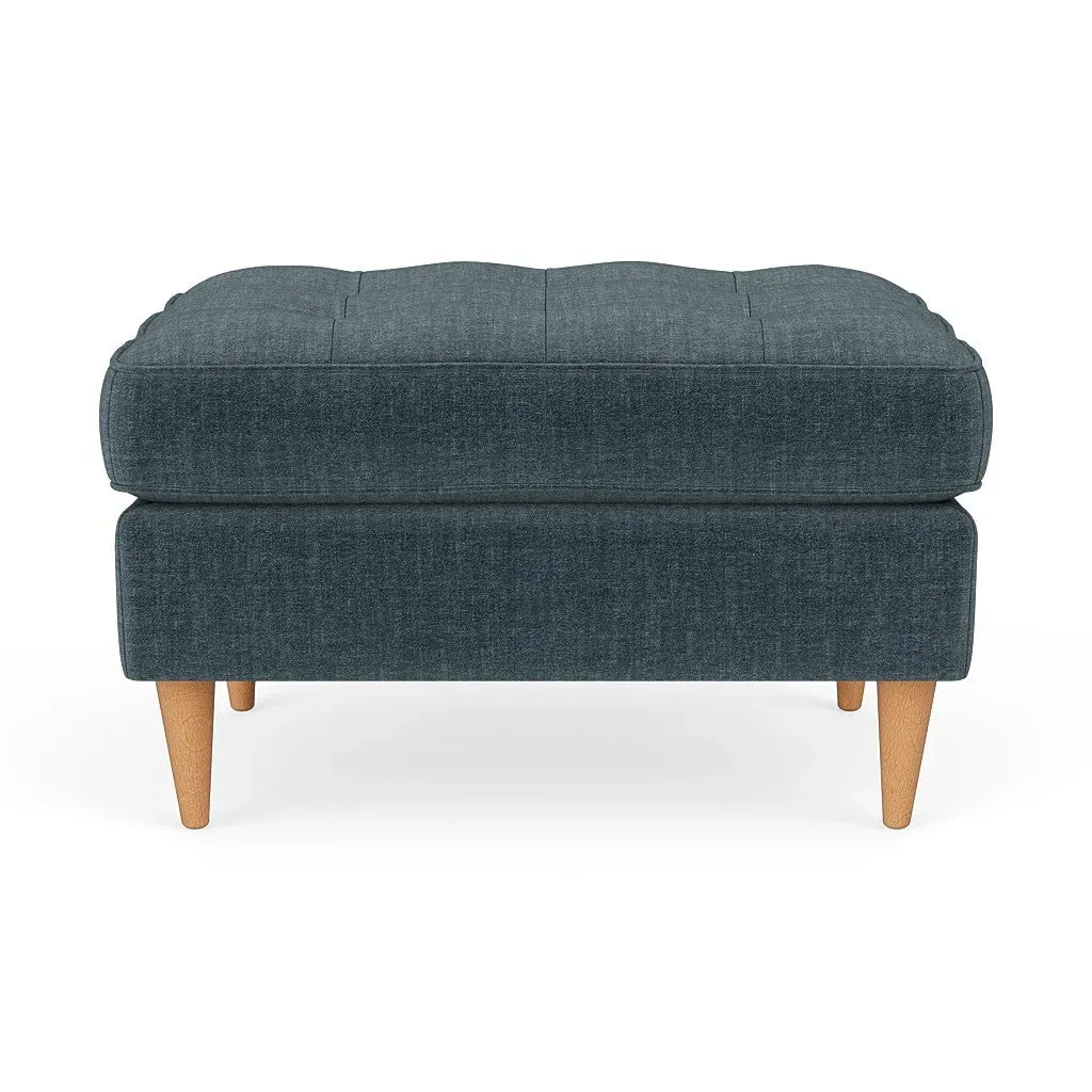 Saxon Foot Stool - Teal, Eco Chenille