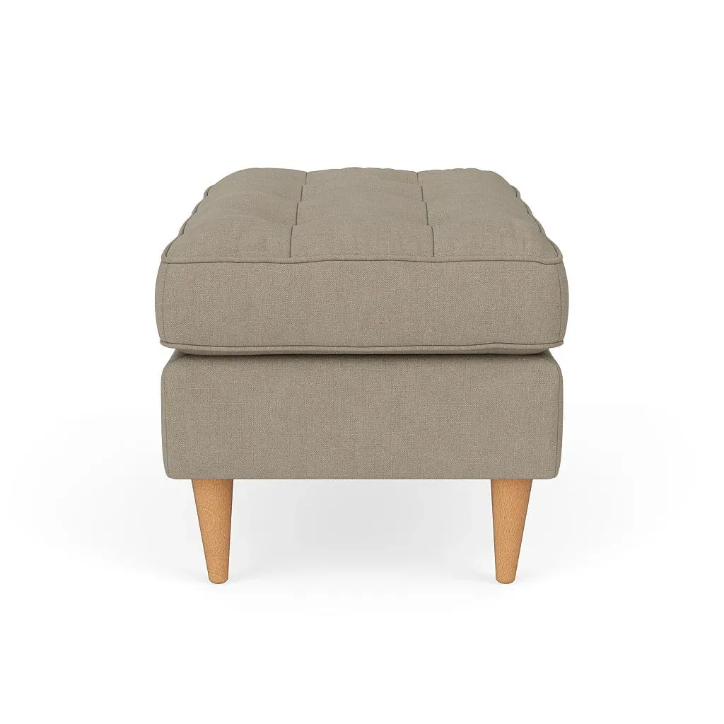 Saxon Small Foot Stool - Dove Grey, House Linen Mix