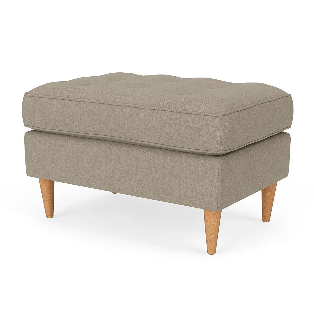 Saxon Small Foot Stool - Dove Grey, House Linen Mix