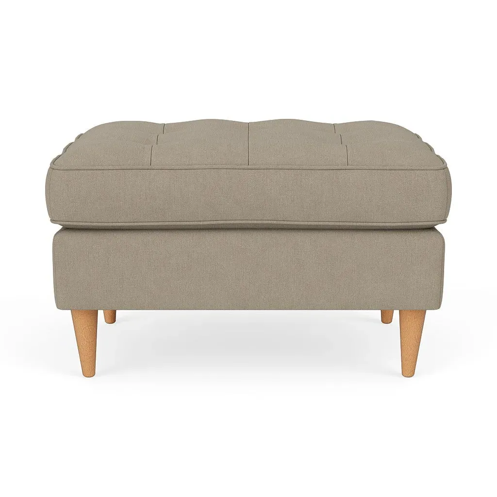 Saxon Small Foot Stool - Dove Grey, House Linen Mix image