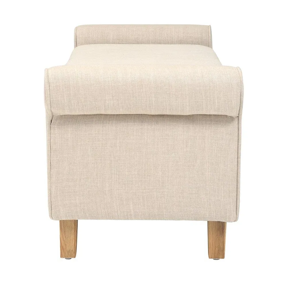 Winged Ottoman - Stone, Linen