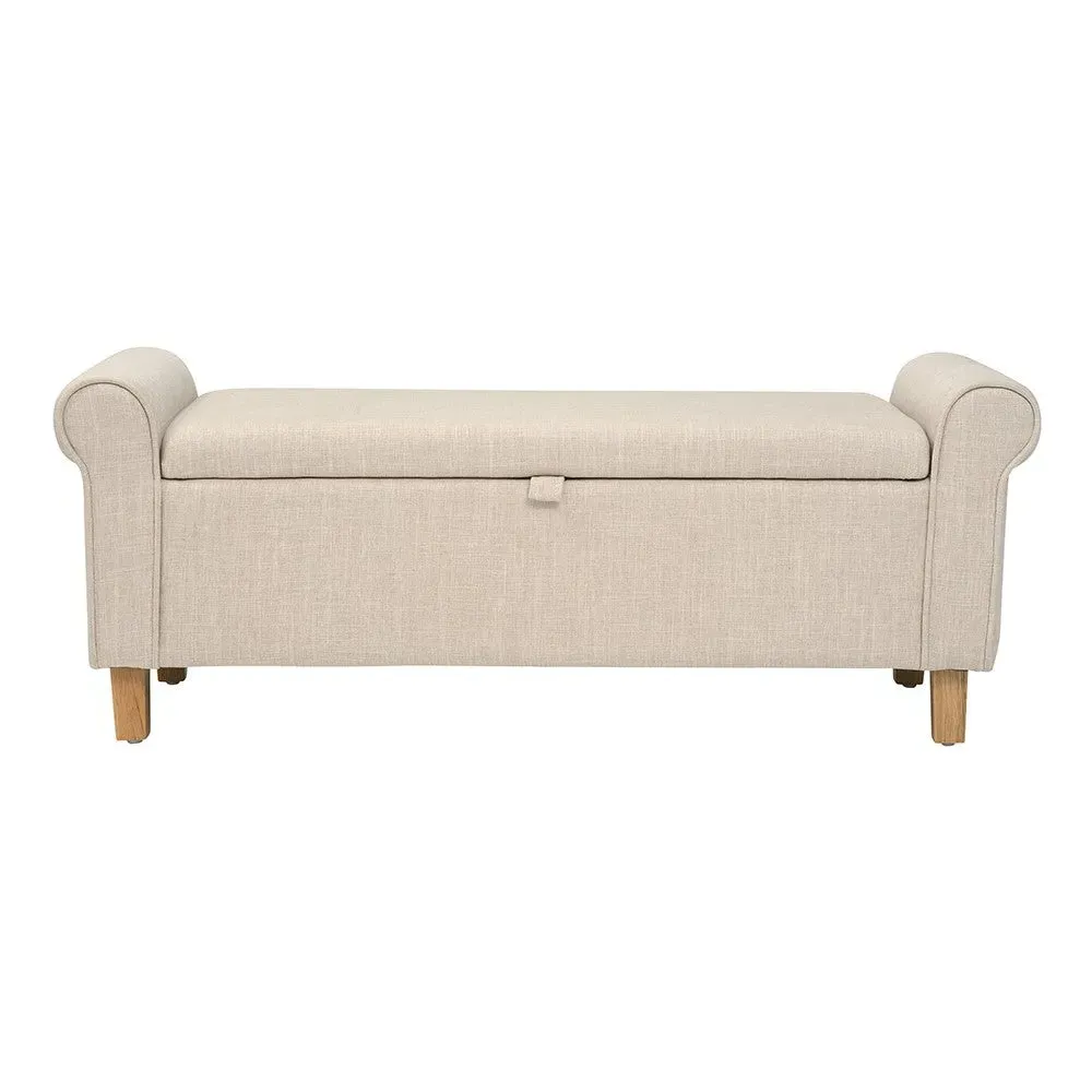 Winged Ottoman - Stone, Linen image