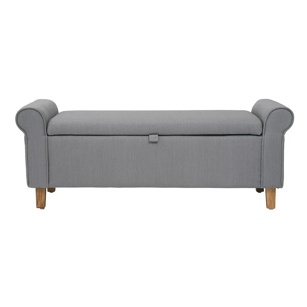 Winged Ottoman with Storage - Grey, Linen image