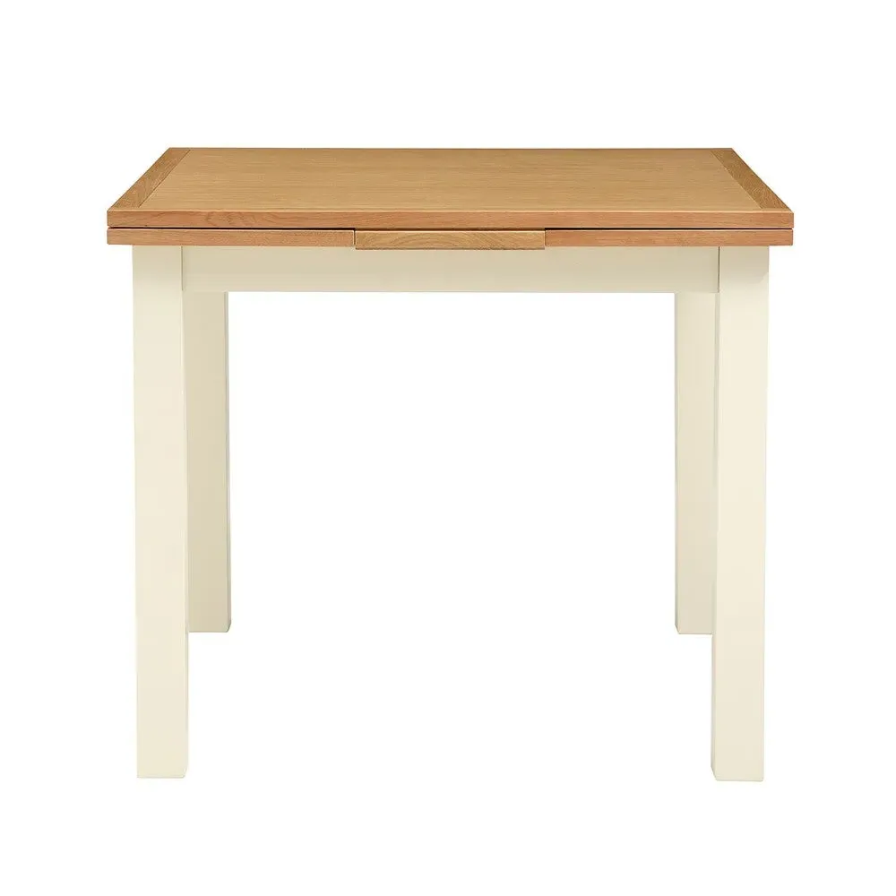 2-4 Seater Extendable Dining Table and 4 Chairs - Cream