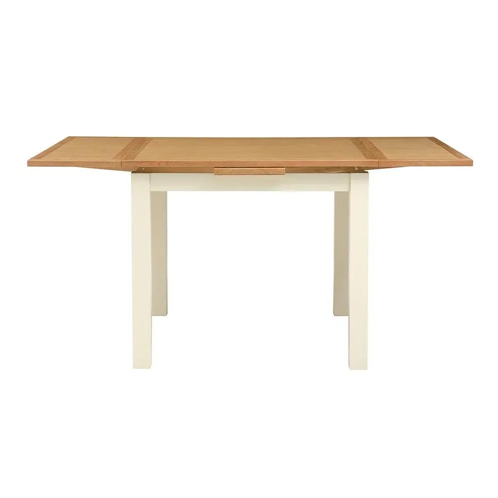 2-4 Seater Extendable Dining Table and 4 Chairs - Cream