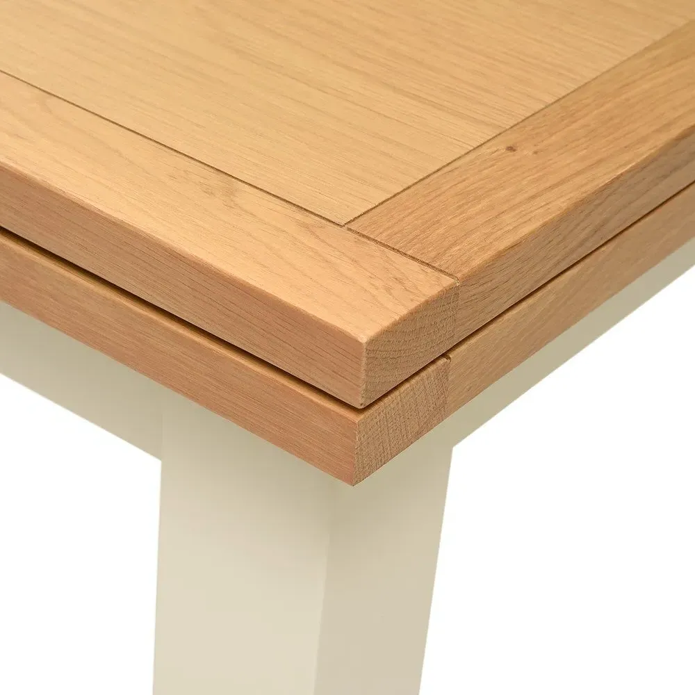 2-4 Seater Extendable Dining Table and 4 Chairs - Cream