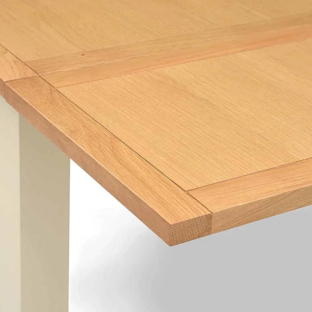 2-4 Seater Extendable Dining Table and 4 Chairs - Cream