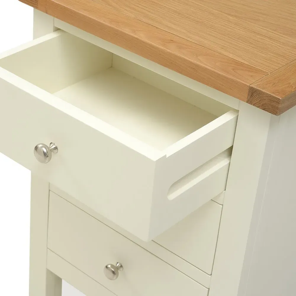 3 Drawer Bedside Table - Cream, Oak
