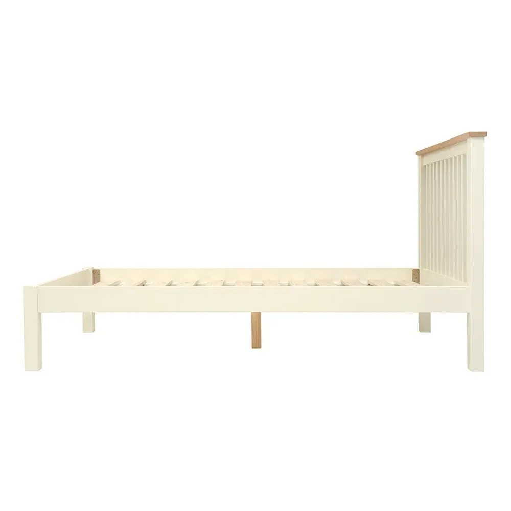 Cotswold Double Bed Frame with Slatted Headboard - Cream