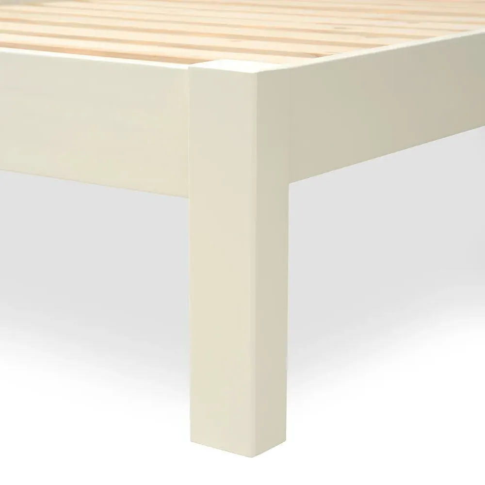 Cotswold Double Bed Frame with Slatted Headboard - Cream