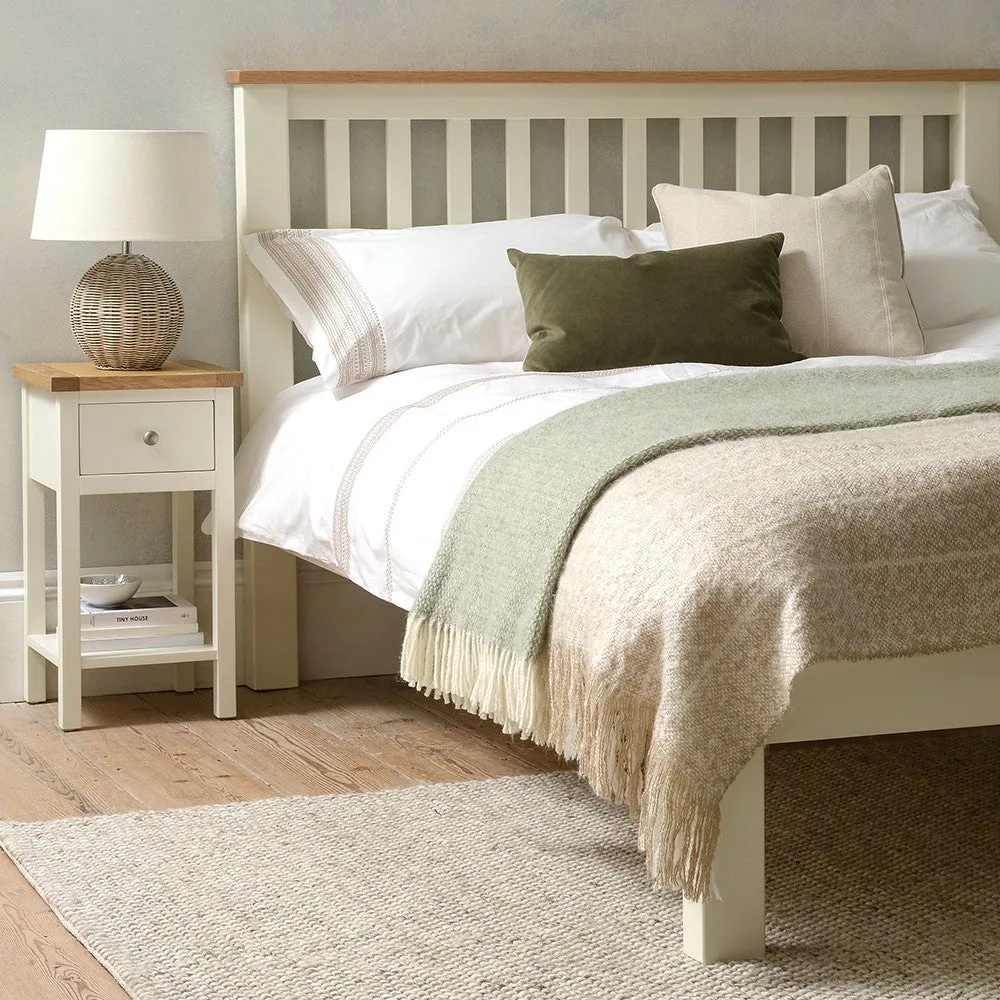 Cotswold Double Bed Frame with Slatted Headboard - Cream