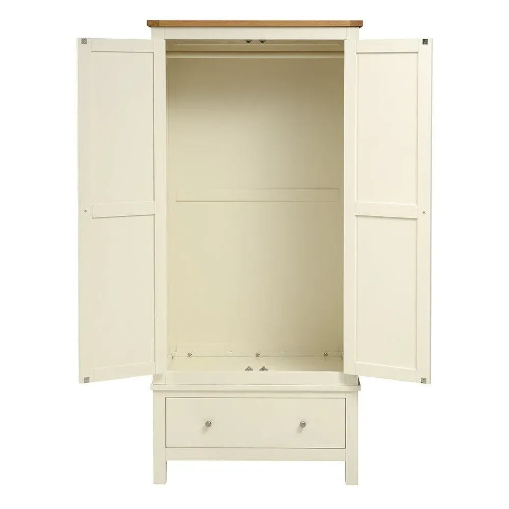 Cotswold Double Wardrobe with Drawers - Cream