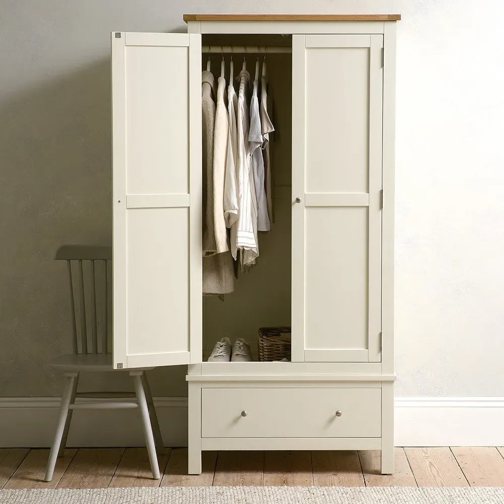 Cotswold Double Wardrobe with Drawers - Cream