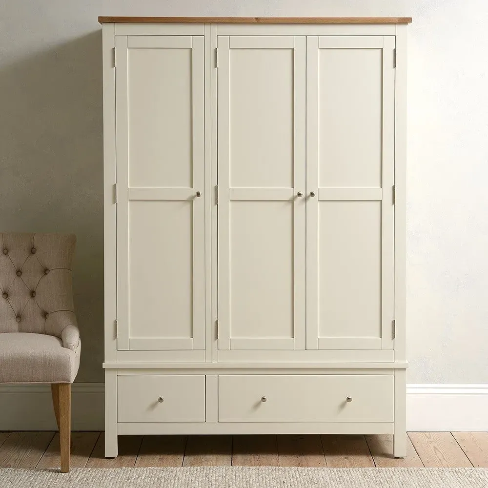 Cotswold Triple Wardrobe with Drawers - Cream image