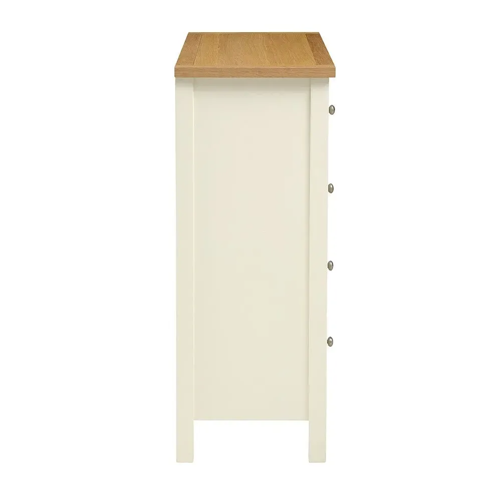 Simply Cotswold 5 Drawer Chest - Cream, Oak