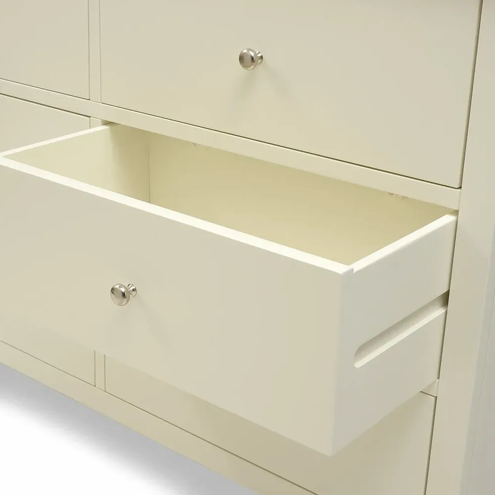 Simply Cotswold 6 Drawer Chest - Cream, Oak