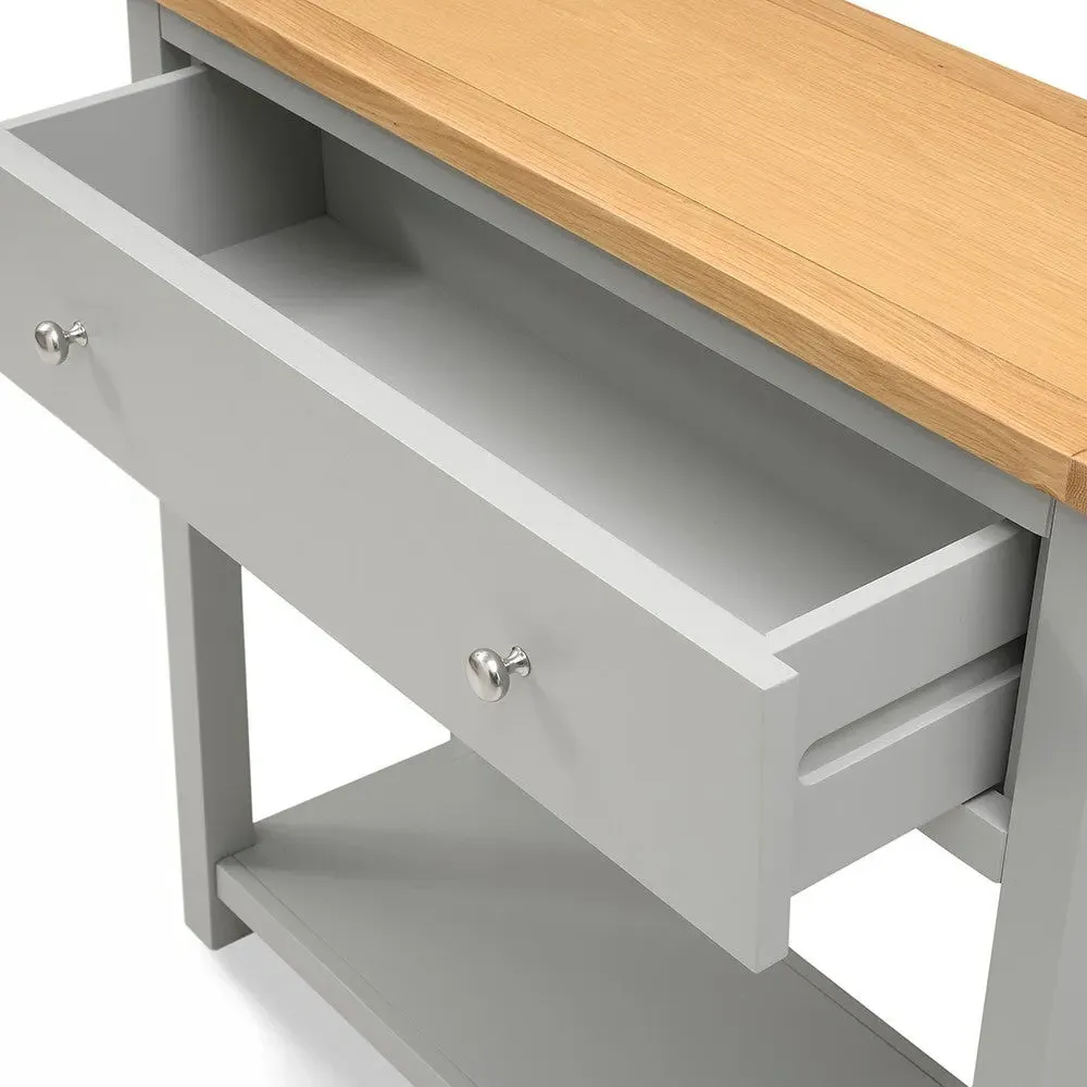 Console Table with Drawers - Pebble Grey