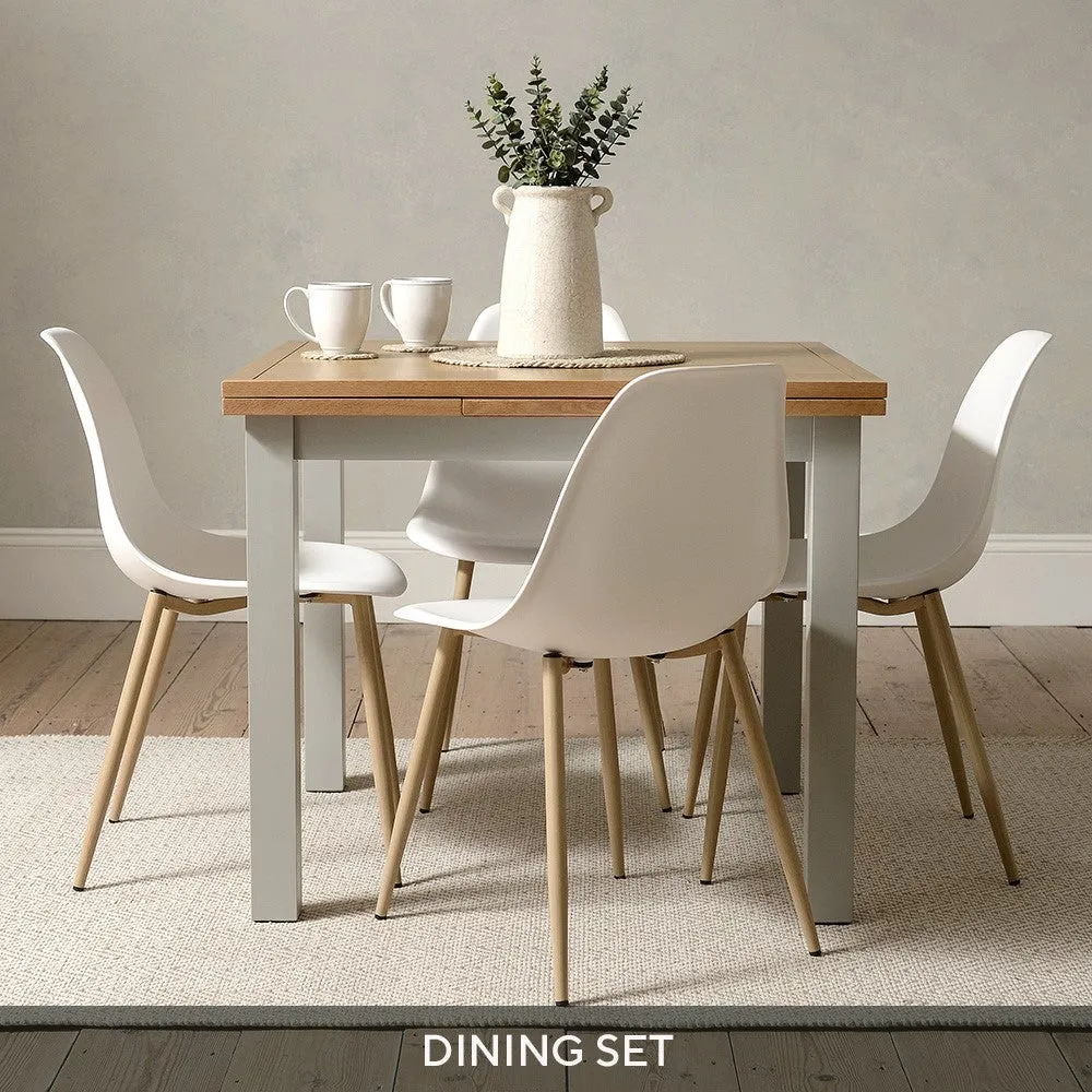 Cotswold 2-4 Seater Dining Table and 4 Chairs - Pebble Grey