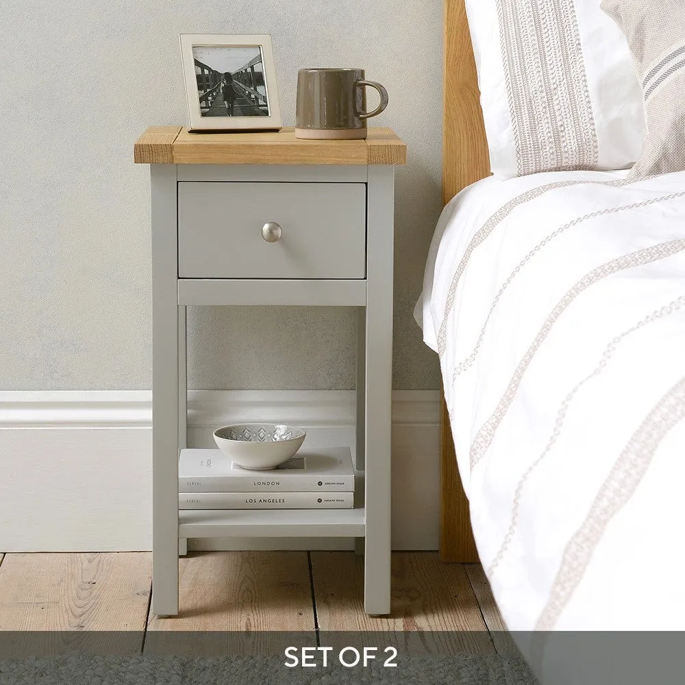 Cotswold Pair of Bedside Tables - Pebble Grey