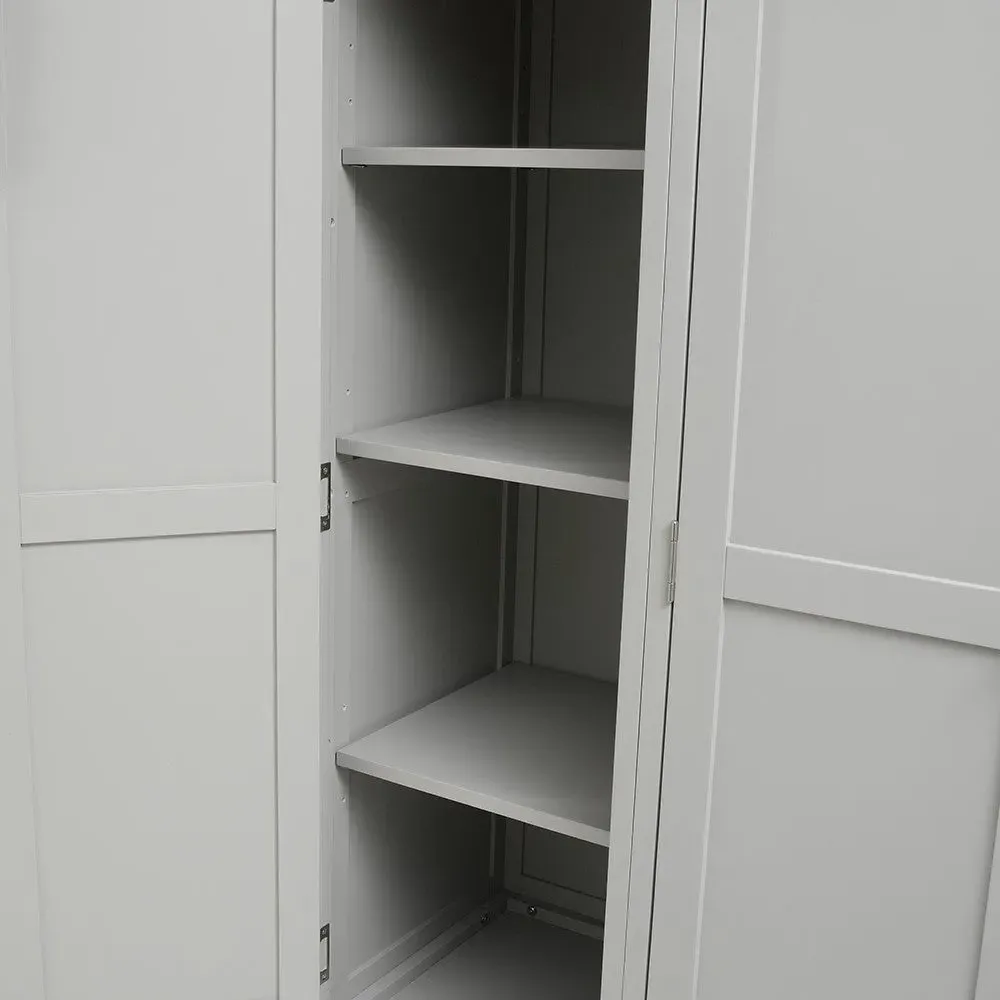 Cotswold Triple Wardrobe with Drawers - Pebble Grey