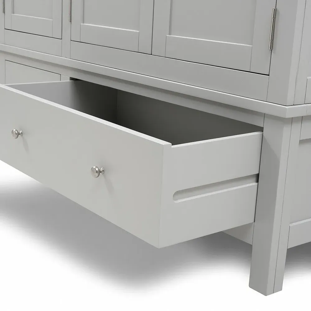 Cotswold Triple Wardrobe with Drawers - Pebble Grey