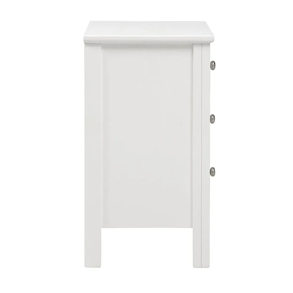 Cotswold 3 Drawer Bedside Table - White