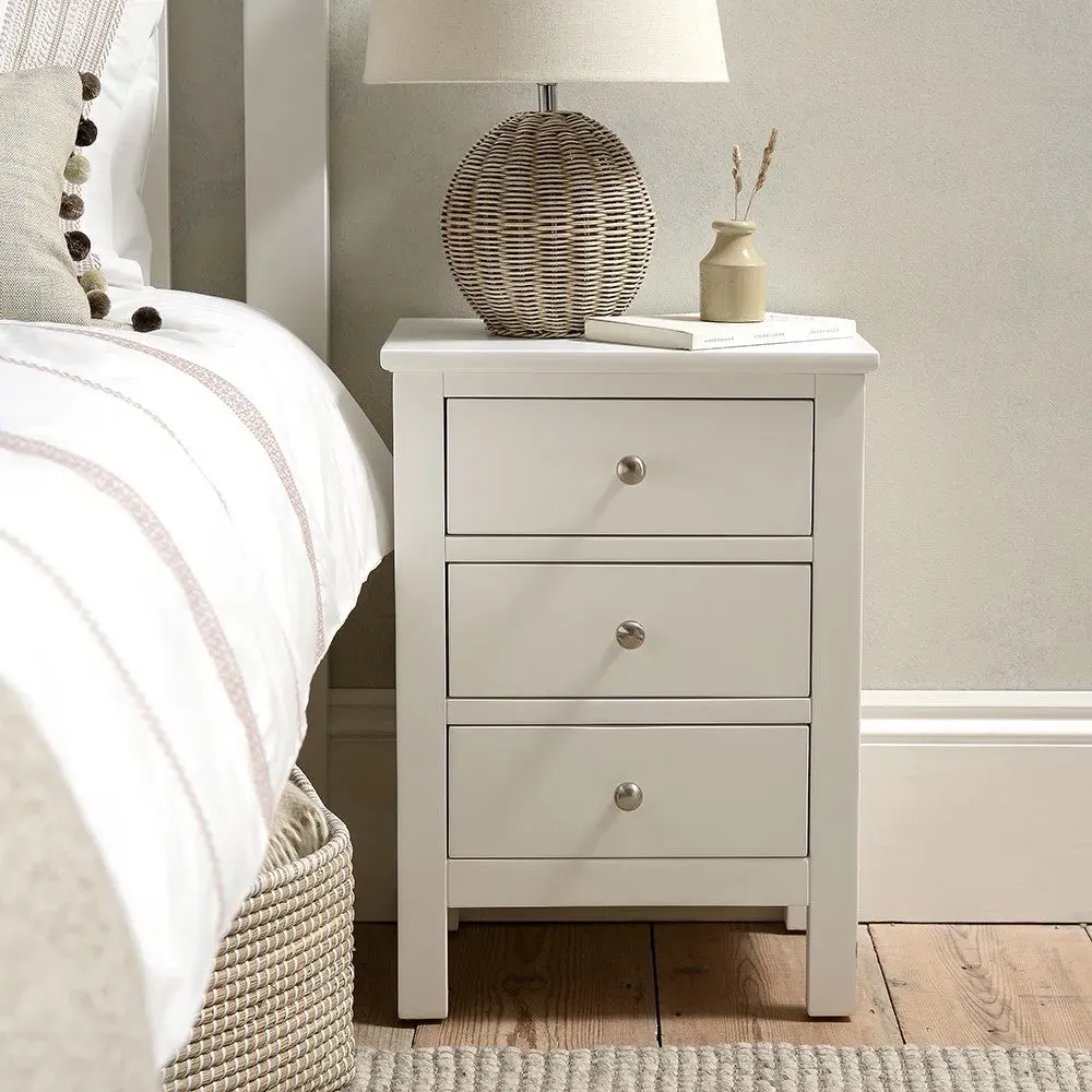 Cotswold 3 Drawer Bedside Table - White image