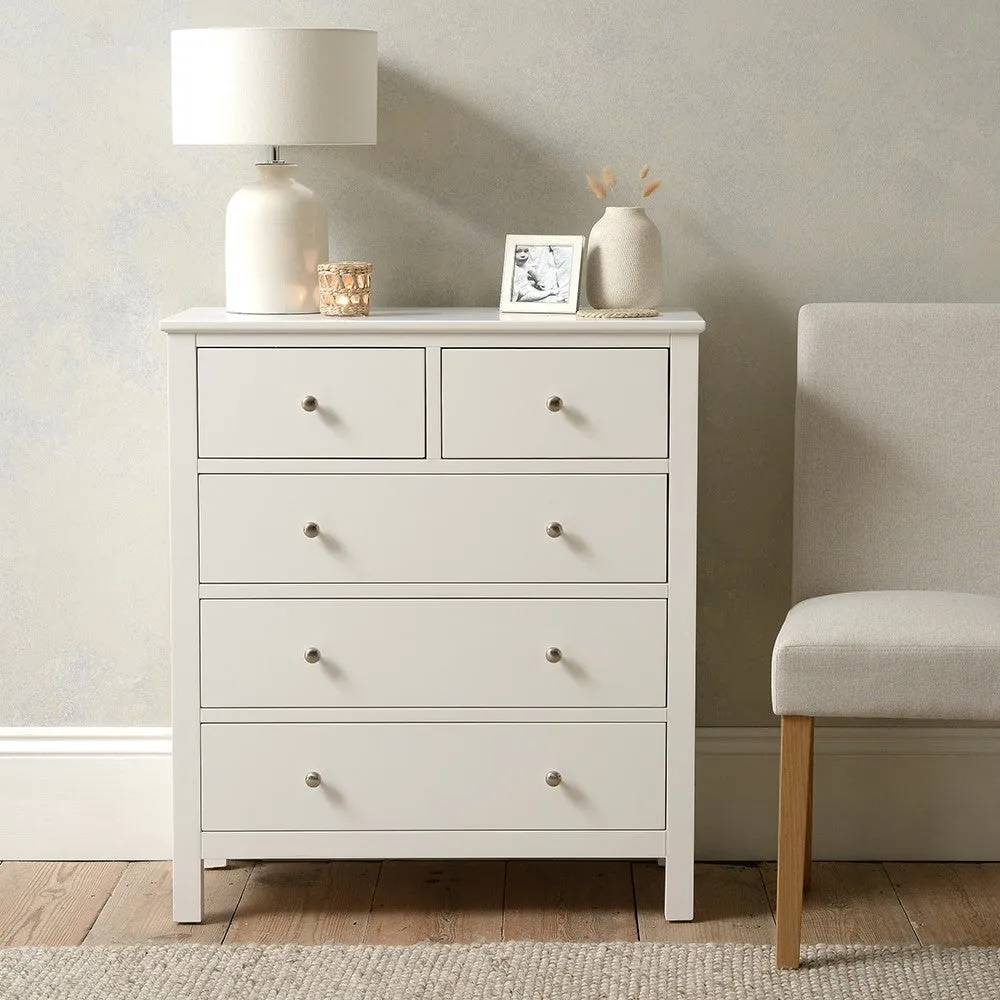 Cotswold 5 Drawer Chest - White