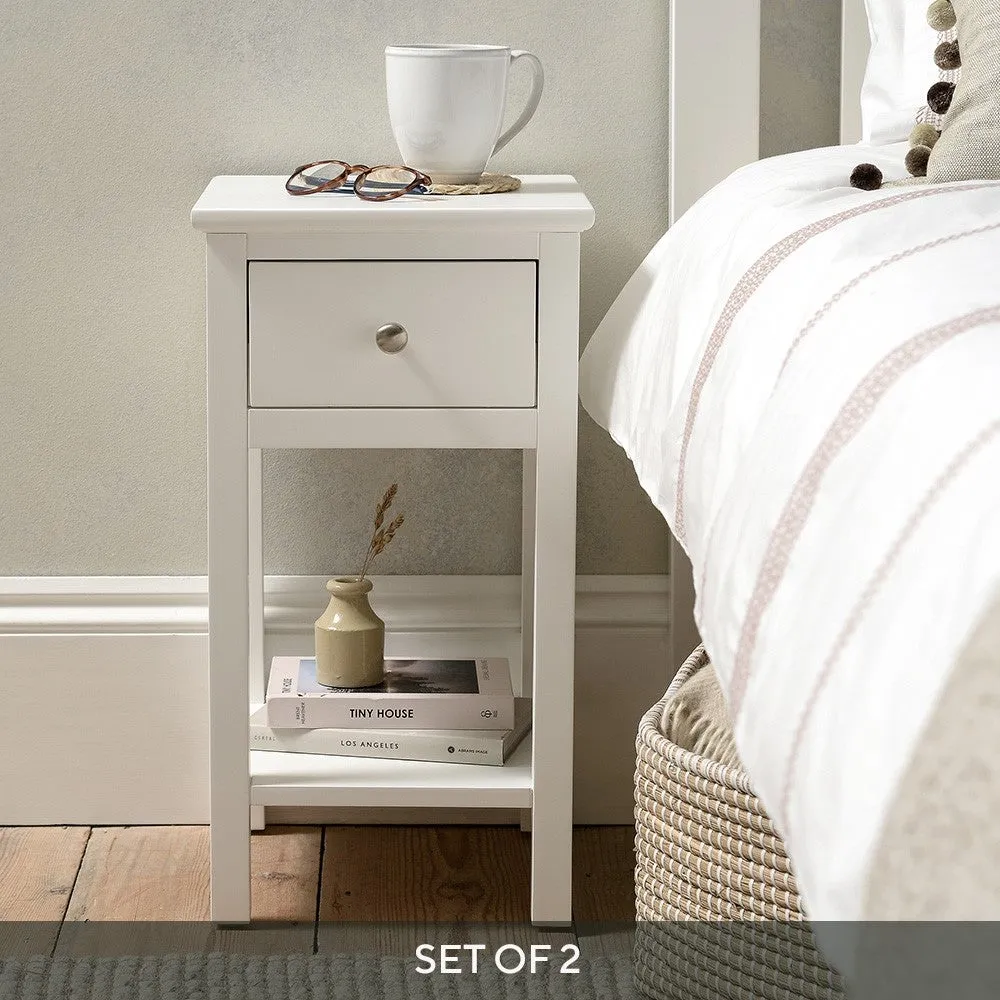 Cotswold Pair of Bedside Tables - White