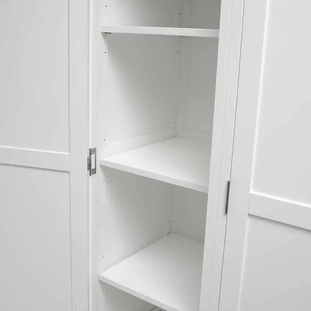 Cotswold Triple Wardrobe with Drawers - White