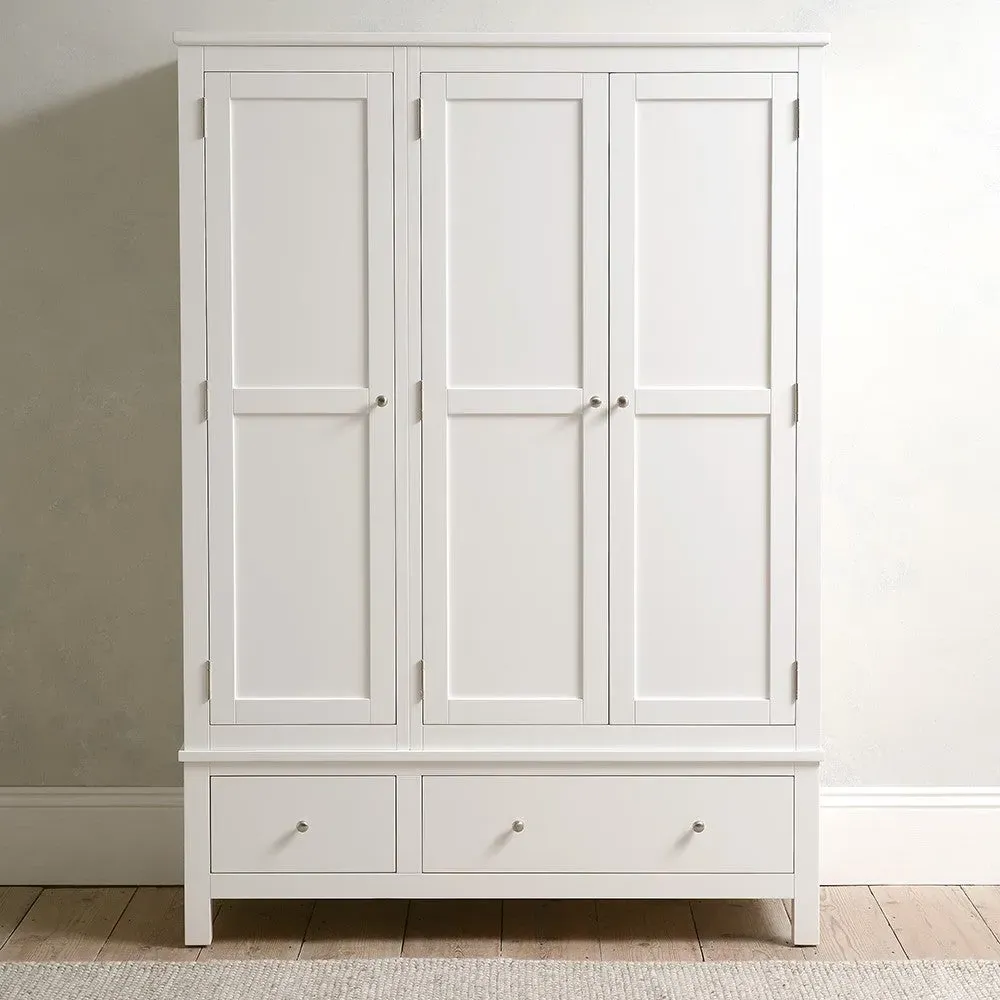 Cotswold Triple Wardrobe with Drawers - White image