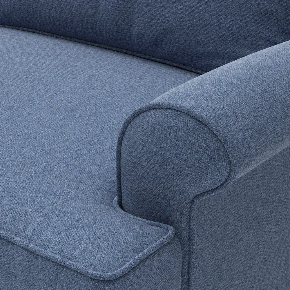 2-Seater Sofa - Dark Blue, Chunky Cotton