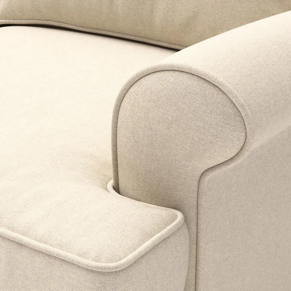 The Cotswold Company 2-Seater Sofa - Lily White, Linen Mix, image 4