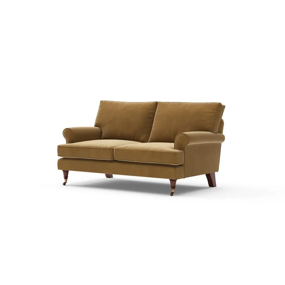 2-Seater Sofa - Mustard, Matt Velvet