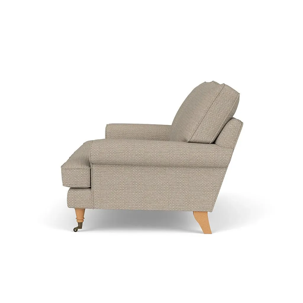 2-Seater Sofa - Natural, Herringbone Weave