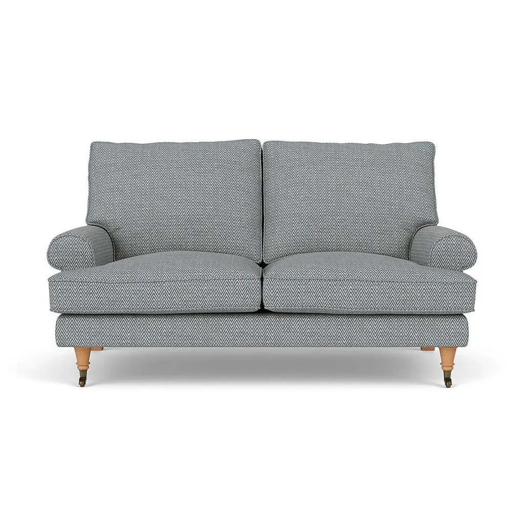 2-Seater Sofa - Navy, Herringbone Weave image