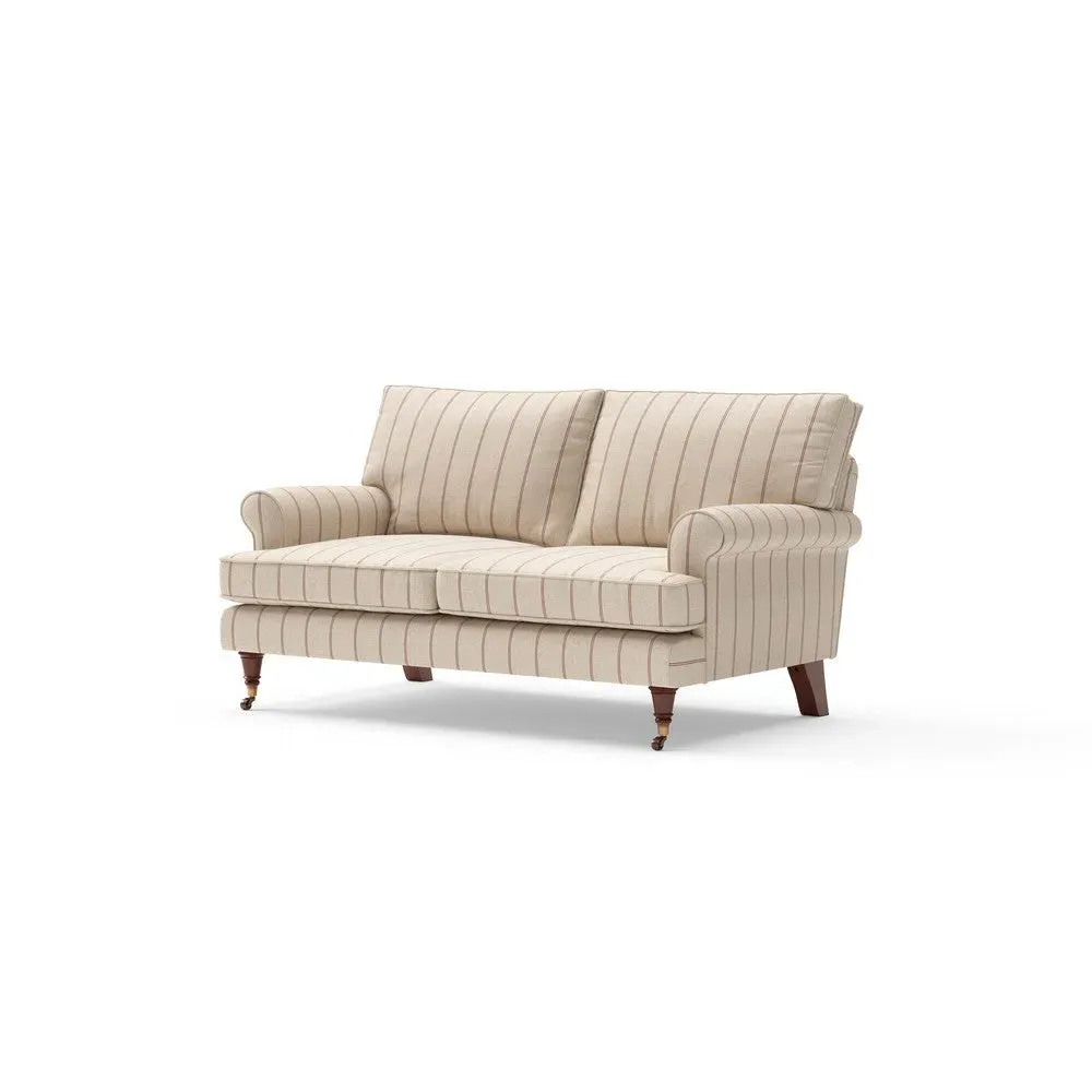 2-Seater Sofa - Raspberry, Compton Stripe