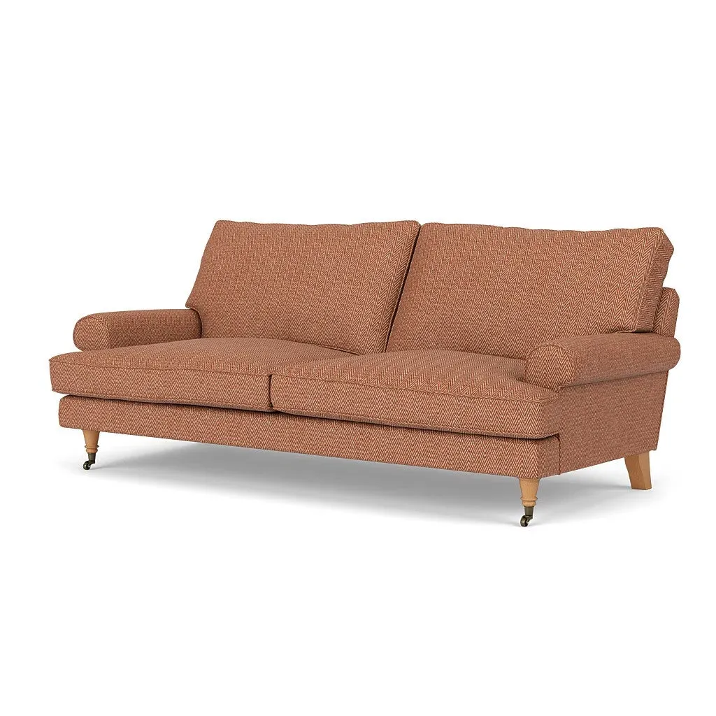 3-Seater Sofa - Brick, Herringbone Weave