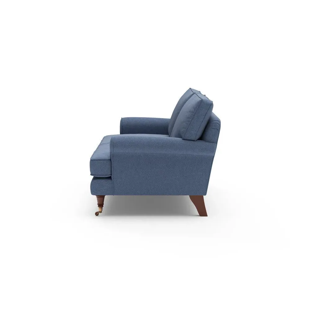 3-Seater Sofa - Dark Blue, Chunky Cotton