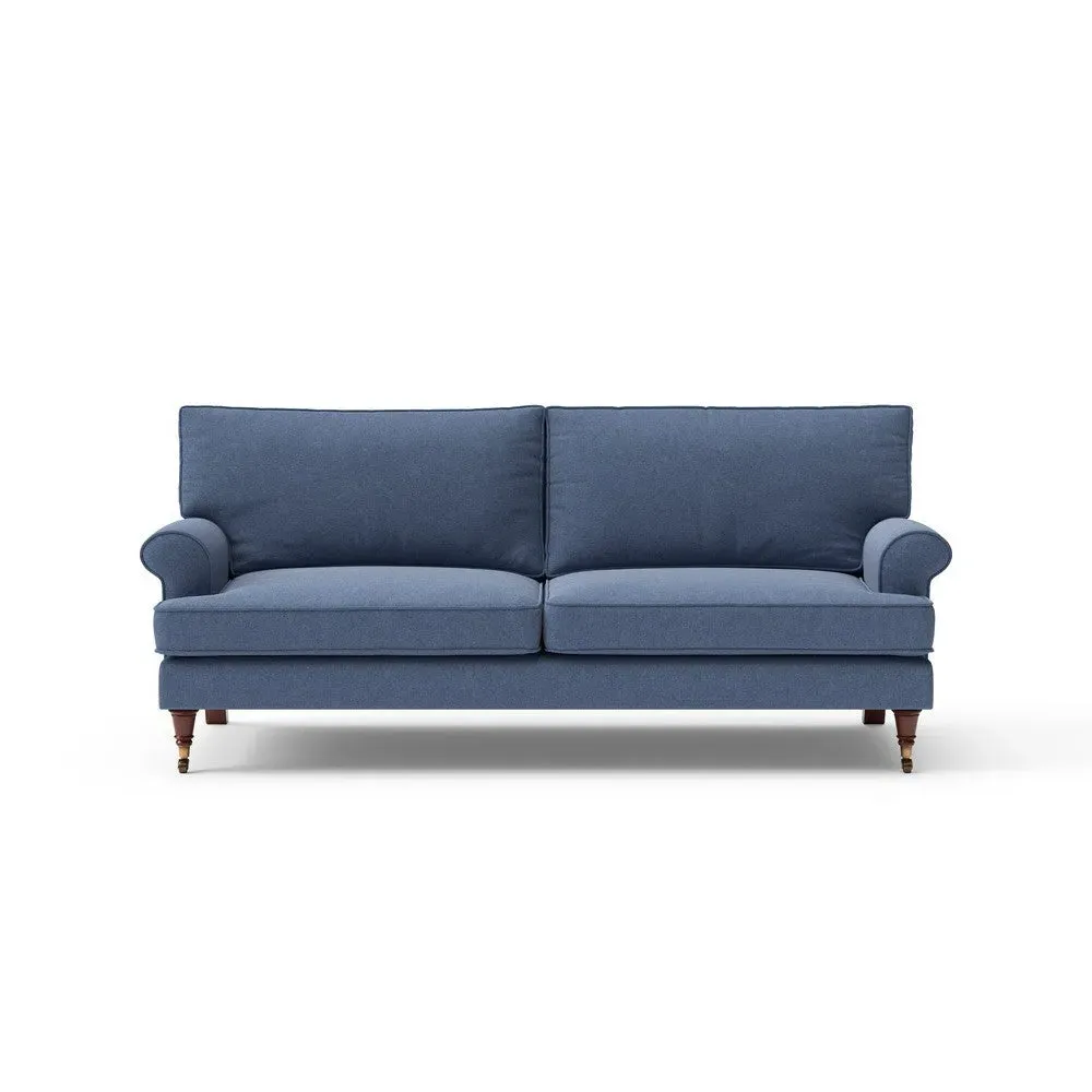 3-Seater Sofa - Dark Blue, Chunky Cotton