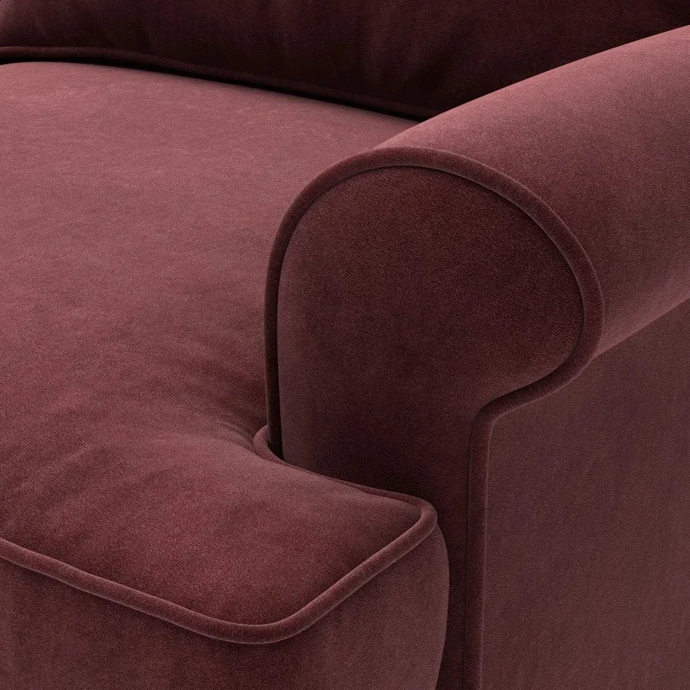 3-Seater Sofa - Dark Rosehip, Matt Velvet