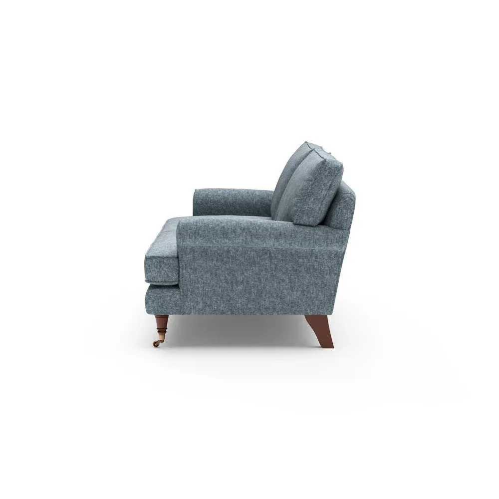 3-Seater Sofa - Mid Blue, Aquaclean Oxford