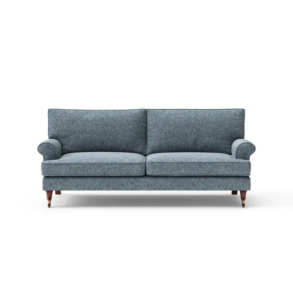 3-Seater Sofa - Mid Blue, Aquaclean Oxford image