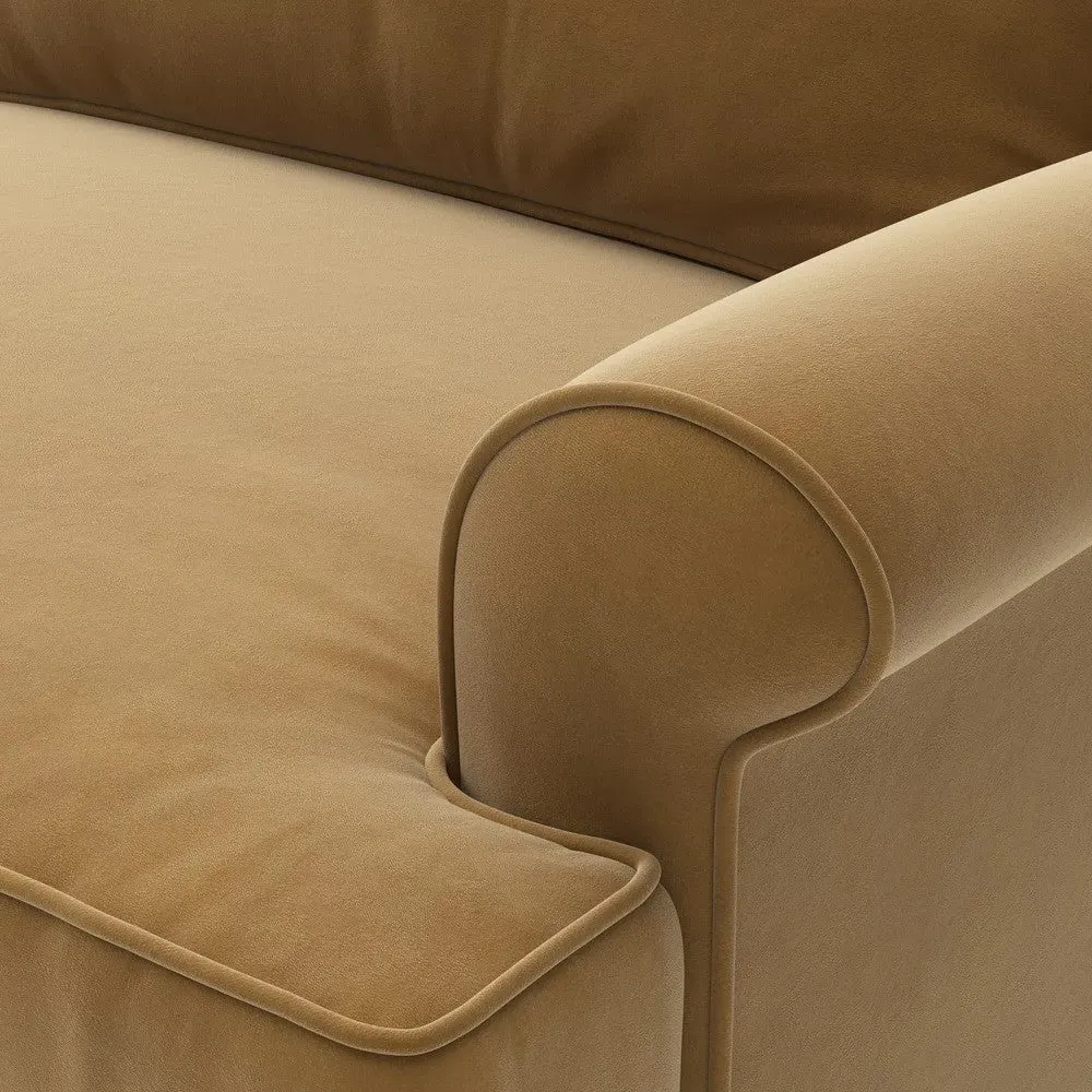 3-Seater Sofa - Mustard, Matt Velvet