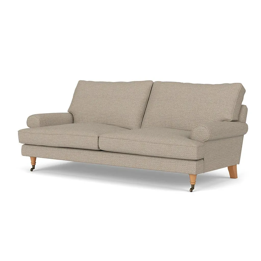 3-Seater Sofa - Natural, Herringbone Weave