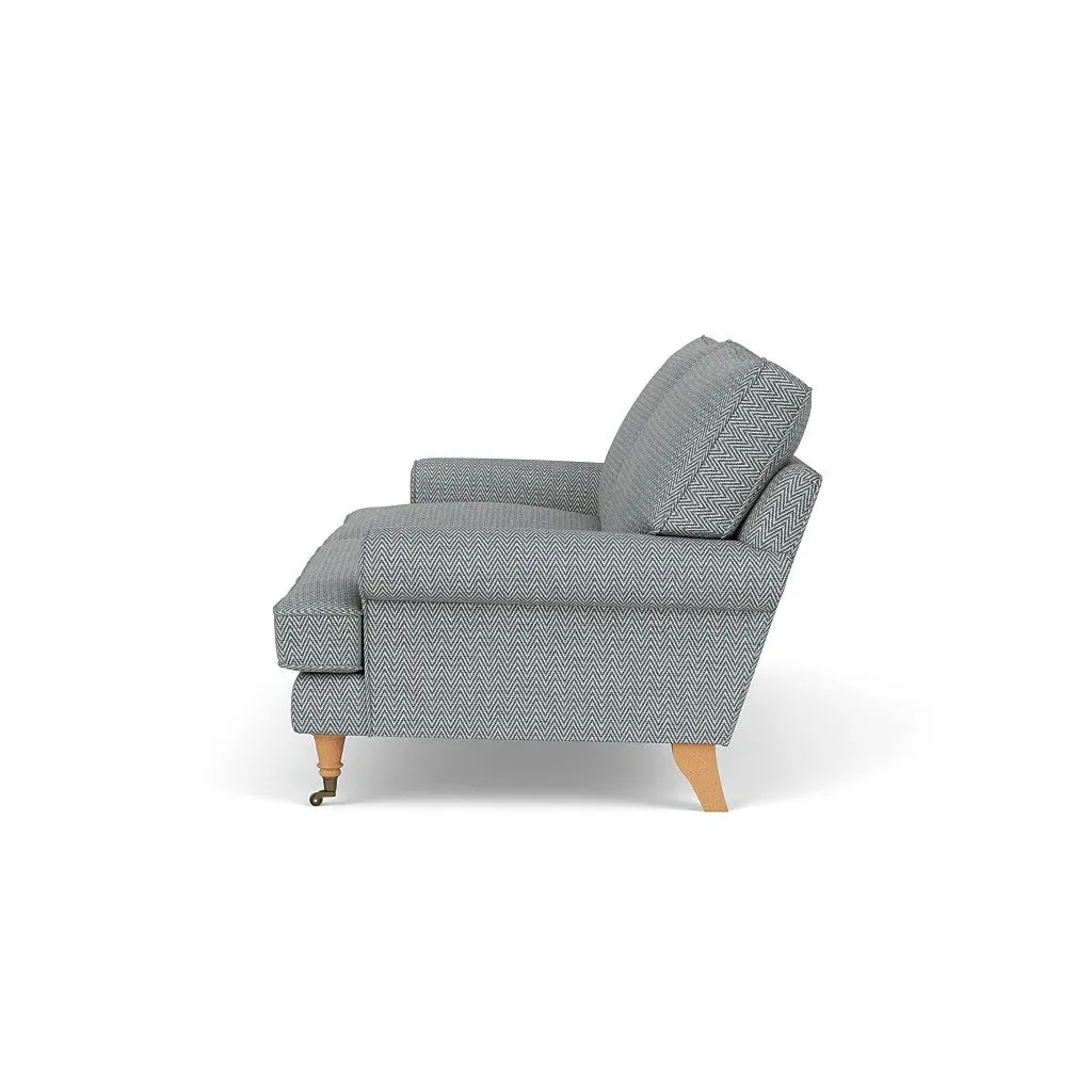 3-Seater Sofa - Navy, Herringbone Weave