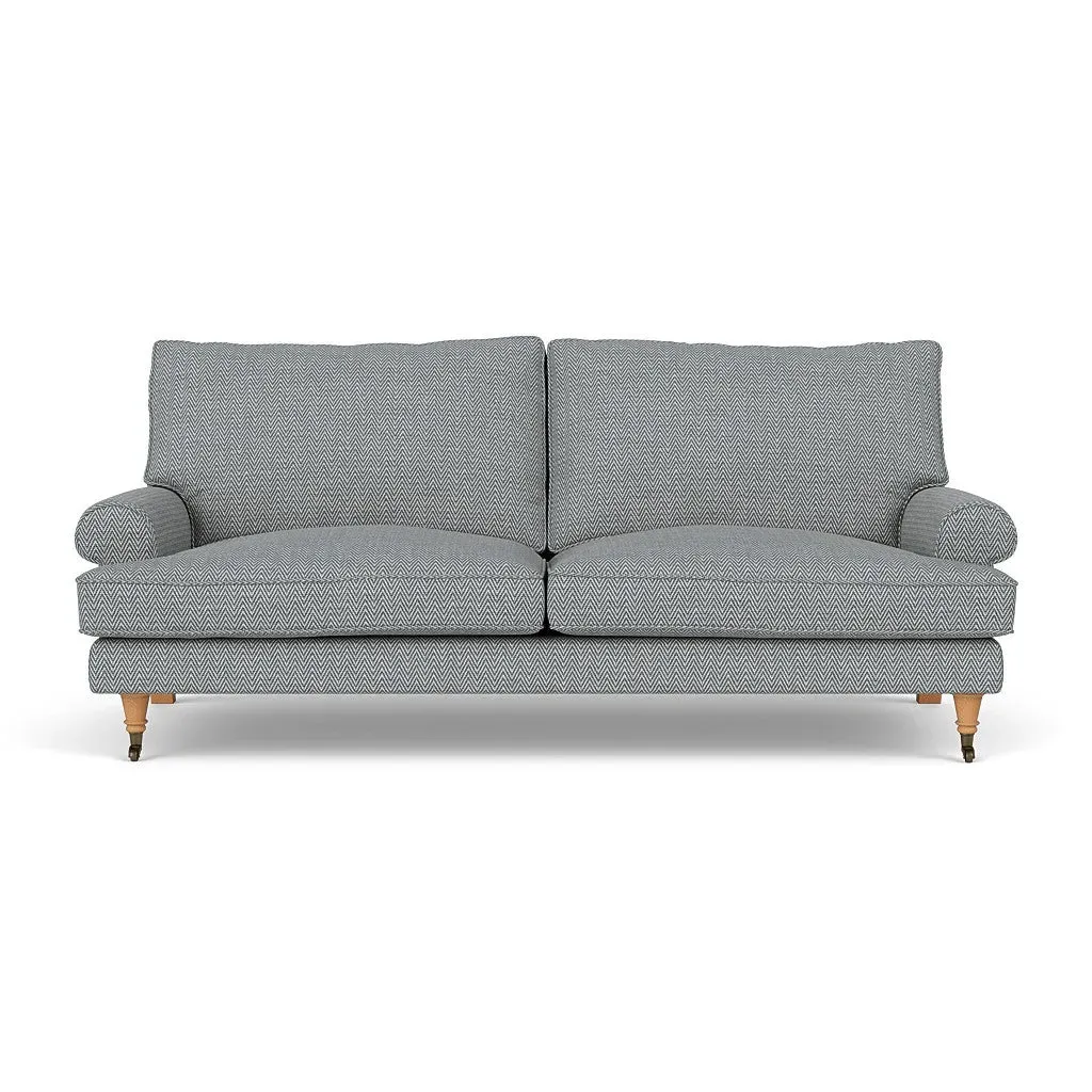 3-Seater Sofa - Navy, Herringbone Weave