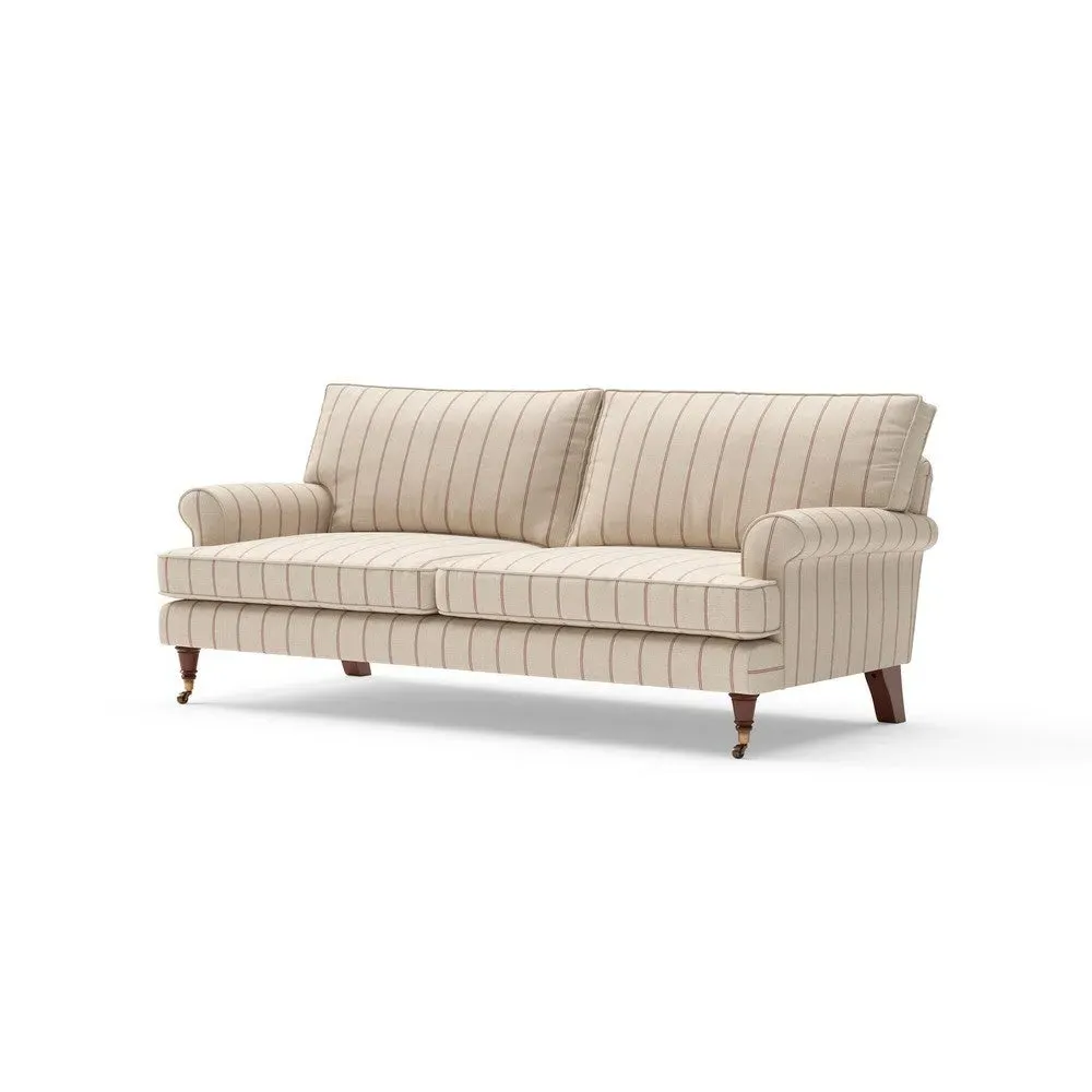3-Seater Sofa - Raspberry, Compton Stripe