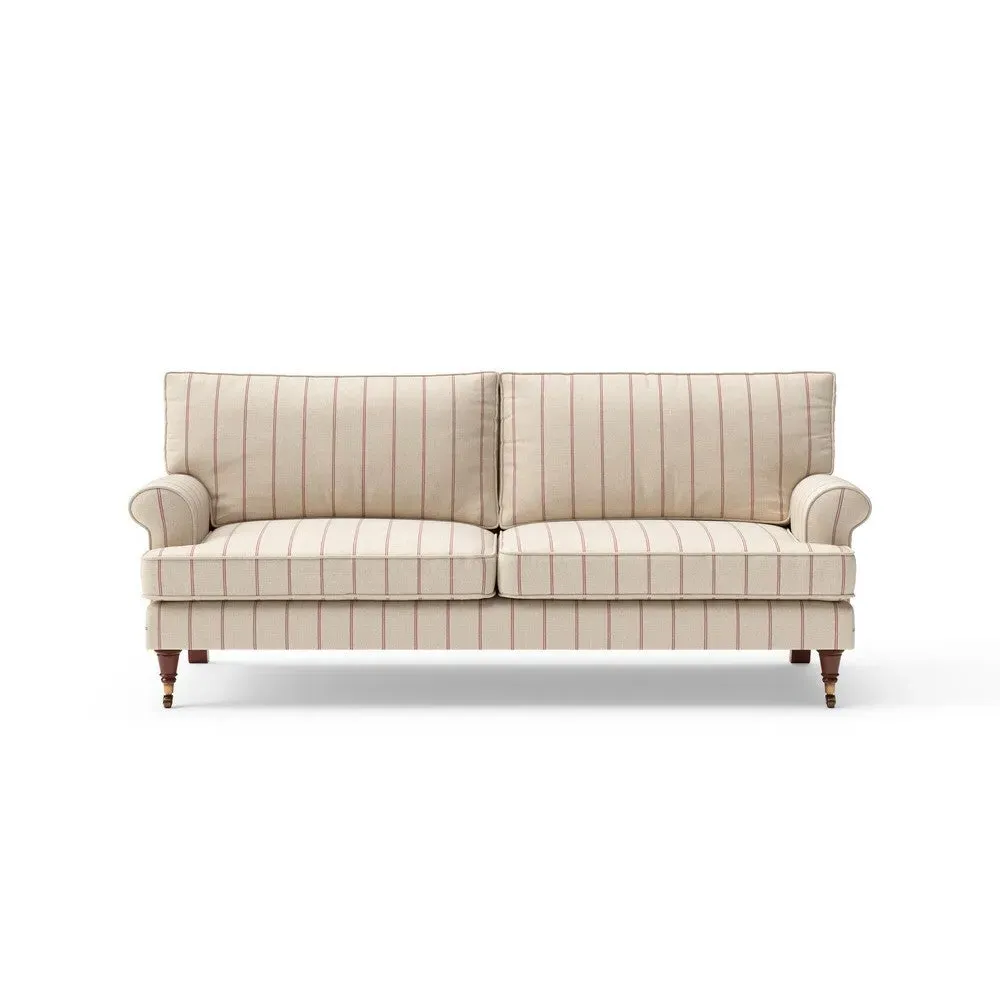 3-Seater Sofa - Raspberry, Compton Stripe