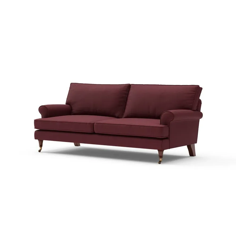 3 Seater Sofa - Red, Linen